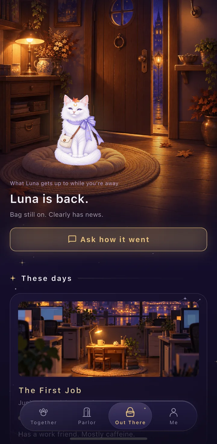 Out There: Luna is back home — “Ask how it went”