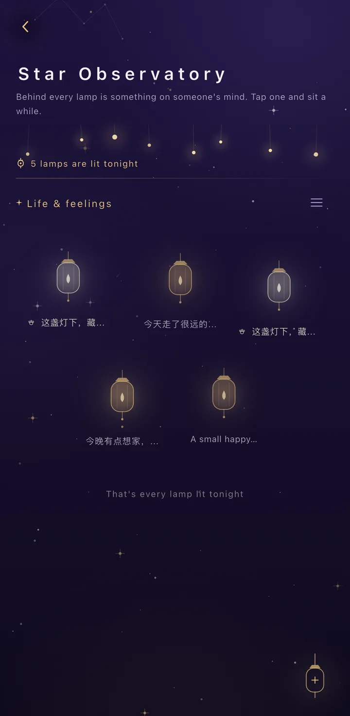 Star Observatory: lamps over a dark sky