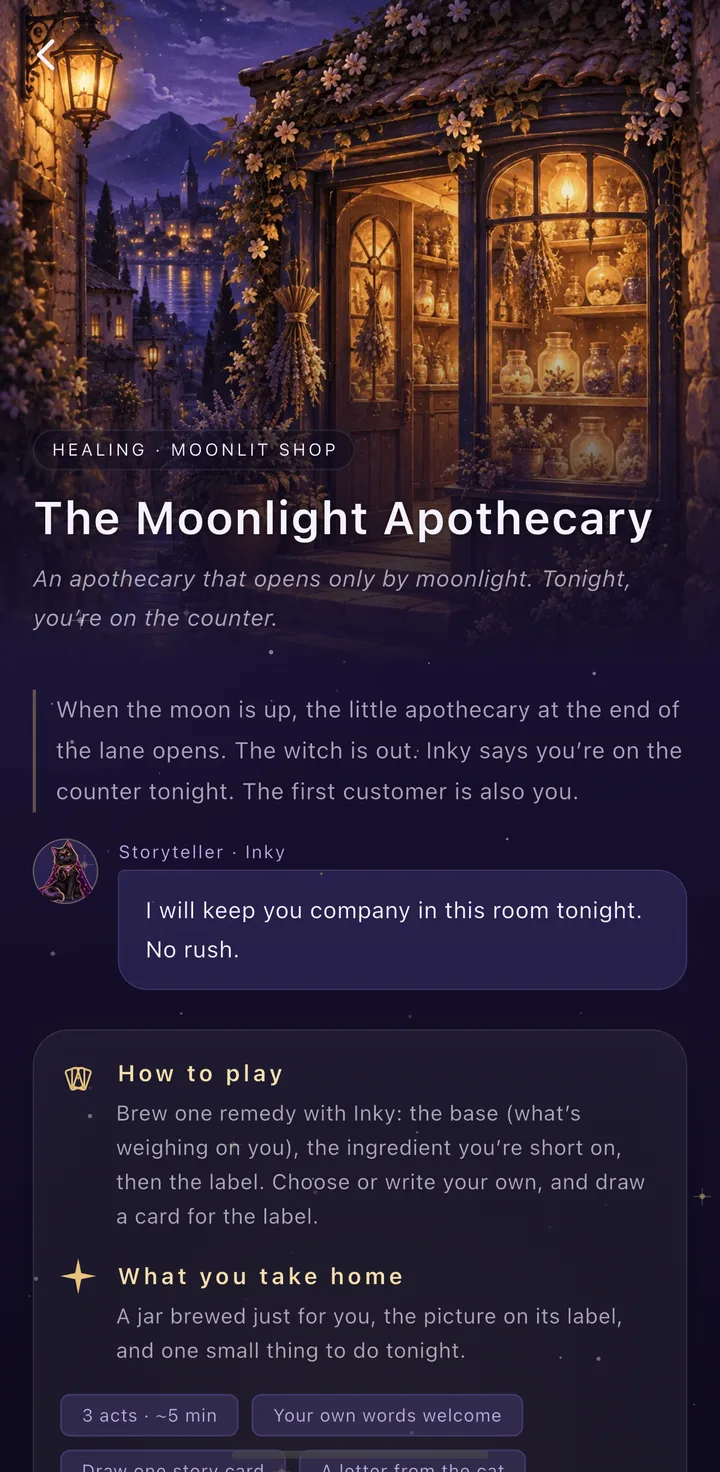 The Moonlight Apothecary: the first page of the story